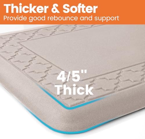 4/5 Inch Thicker Kitchen Mats Anti Fatigue Comfort Mat Standing Desk Rugs