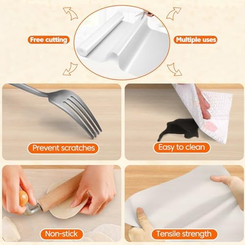 AHWEKR Silicone Table Pad 15" x 39" – Cut-to-Fit Waterproof Table Protector with Non-Slip Backing – Heat-Resistant Dining Pad for Daily or Under Tablecloth Use