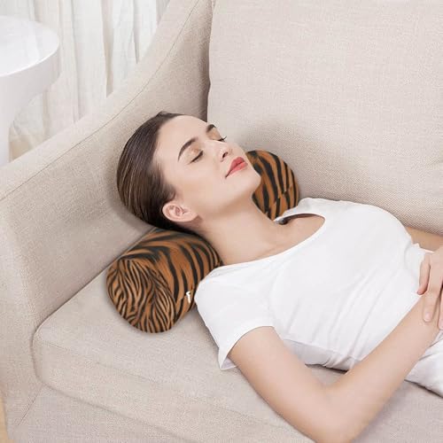 Animal Prints Neck Roll Pillow - Extra Dense Memory Foam Round Cylinder Bolster for Cervical Support, Spondylosis, Neck Pain Relief