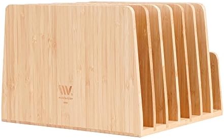 MobileVision Bamboo Desktop File Folder Organizer and Paper Tray, 7 Slots