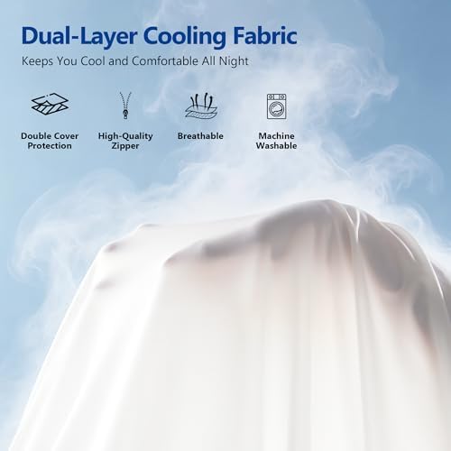 Cervical Pillows for Neck Pain Relief, Memory Foam Pillows 3.94'' Medium Profile, Cooling Fabric for Sleeping, Ergonomic Contour Support for Side/Back Sleepers, Machine Washable Memory Foam