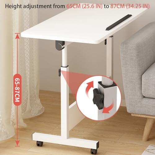 Small Standing Desk, Foldable Stand Up Desk with Wheels Mobile Computer Table Adjustable Height Desktop Sit Stand Table Workstations for Small Spaces and Home Office (Black)