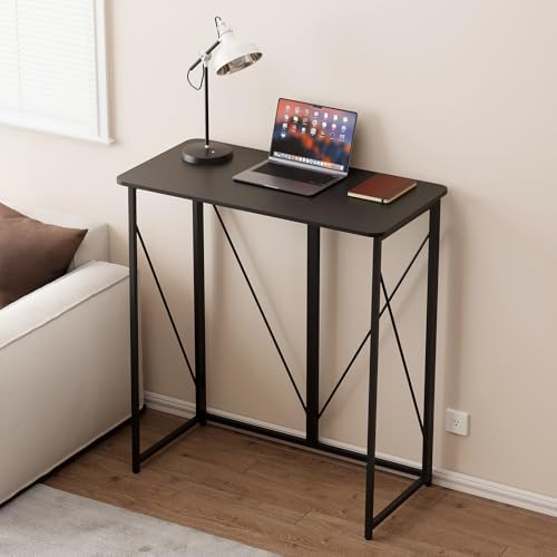 Folding Standing Desk, 39" Foldable Standing Desk, Collapsible Small Sit Stand Desk for Walking Pad Treadmill Home Office Living Room and Bedroom, 19.68" D x 39.37" W x 43.3" H, Black