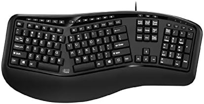 Adesso Ergonomic USB Keyboard, 105-Key US Layout AKB-150UB