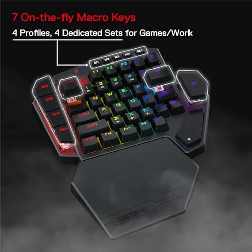 Redragon K585 PRO Wireless One-Handed RGB Gaming Keypad, 42-Key Layout