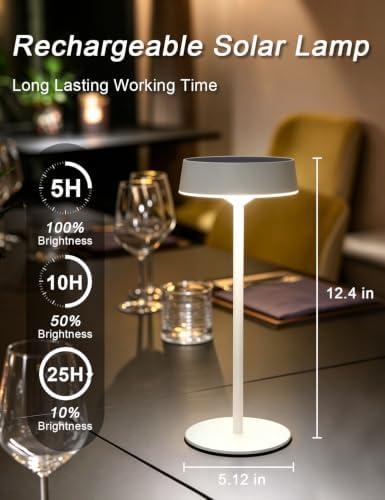 Solar Table Lamp Rechargeable, Waterproof Shower Lamp
