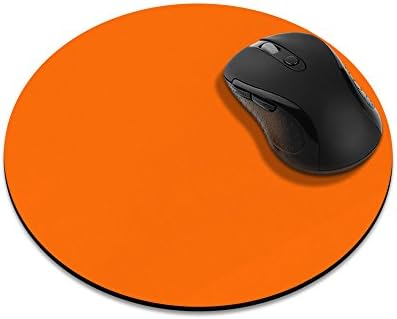 Non-Slip Round Mousepad, FINCIBO Solid Orange Mouse Pad for Home, Office and Gaming Desk