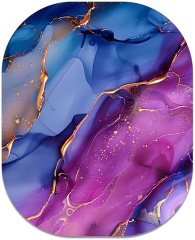 Small Mouse Pad, 6 x 7 Inch, Oval Mini Mouse Pad with Non-Slip Rubber Base for Laptop Wireless Mouse Keyboard Tray Mousepad, Marble Patterns