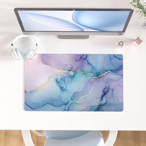 QIYI PU Leather Large Mouse Pad, Waterproof Desk Mat, 23.6" x 13.8", Fluid