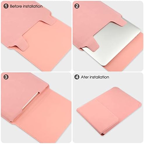 HoYiXi 15 16 Inch Laptop Sleeve Case Leather Bag for MacBook Pro 16 2021 & 2019/ASUS Vivobook 15/Huawei MateBook D15/HP 15.6" PC/MacBook Pro 15/Surface Laptop 3/Dell Inspiron 15/IdeaPad, Pink