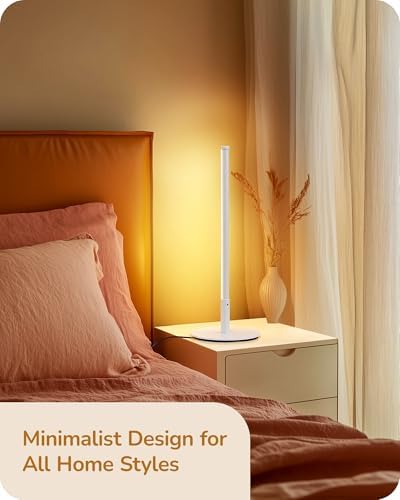 EDISHINE LED Table Lamp, Minimalist Desk Lamps for Home Office, White