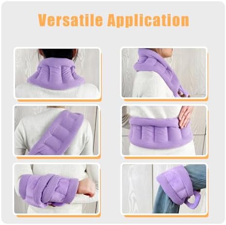 UNCN Long Heating Pad for Neck and Shoulders Back 33 x 5.9inches Microwavable Large Moist Heat Pack Warm Hot Compress Neck Wrap Weighted Bag Massage Reusable Herbal Nature Calming Portable