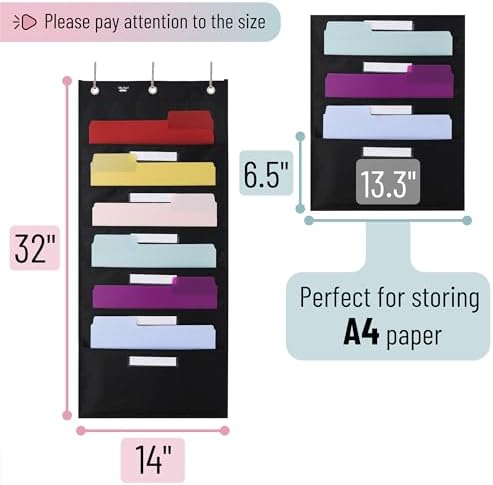 Mr. Pen- Hanging Wall File Organizer with 6 Name Tag, 6 Pocket