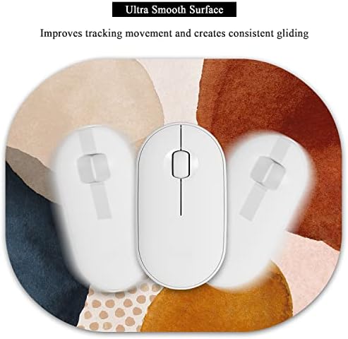 Small Mouse Pad 6 x 7 Inch, Oval Mini Mouse Pad with Non-Slip Rubber Base, Waterproof Compact Mouse Mat for Laptop Computer Wireless Mouse Keyboard Tray Home Office Travel, Abstract Marble