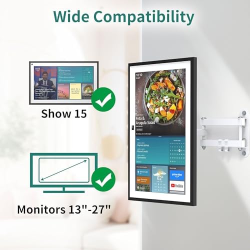 PlusAcc Wall Mount for Show 15 & 13-27 Inch Monitors TVs, Adjustable Shelf
