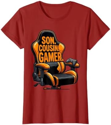 Son Cousin Gamer Funny Cartoon Gaming Chair Humor T-Shirt