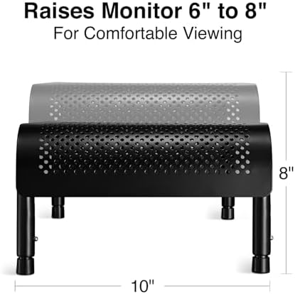 Staples TECH Adjustable Steel Monitor Stand, Ergonomic Desktop Riser