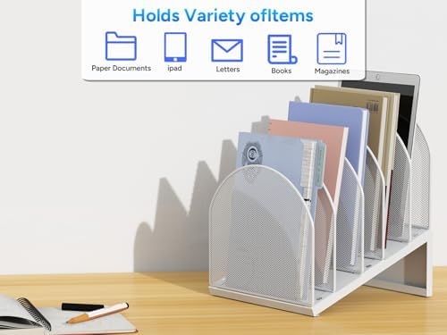 gianotter Desktop File Organizer with 5 Compartments