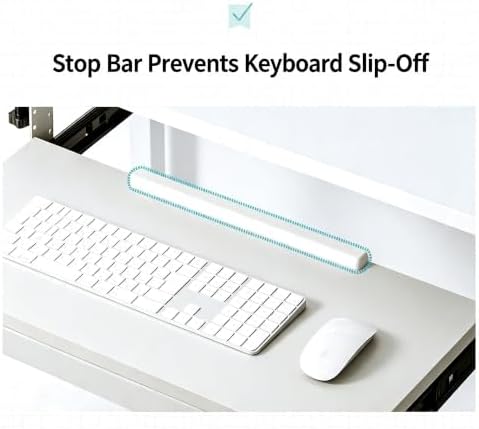 Clamp-On Under Desk Organizer, 360° Swivel Tray & 5-Height Keyboard Tray, No-Drill Mount, Hidden Mouse Pad Storage, Fits 0.59-1.57" Desks, Black/Gray-White, Gray-White, Storage & Keyboard Tray Combo