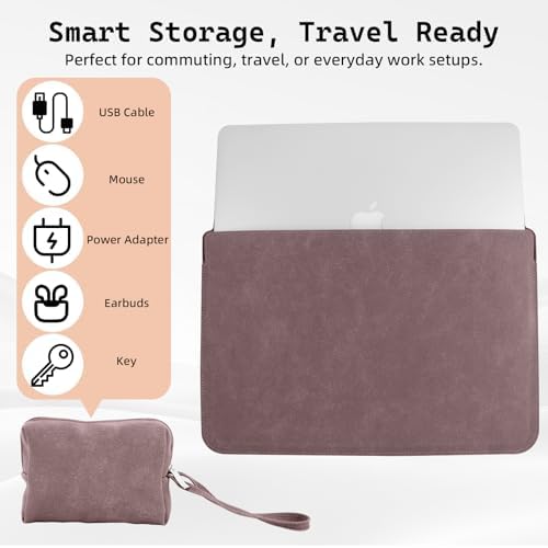 13.3-14 Inch Laptop Sleeve Case with Stand Feature,Matte PU Leather