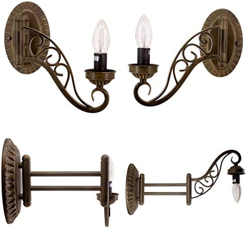 WERFACTORY Tiffany Wall Sconce Lamp Plug in Swing Arm Up Down Light