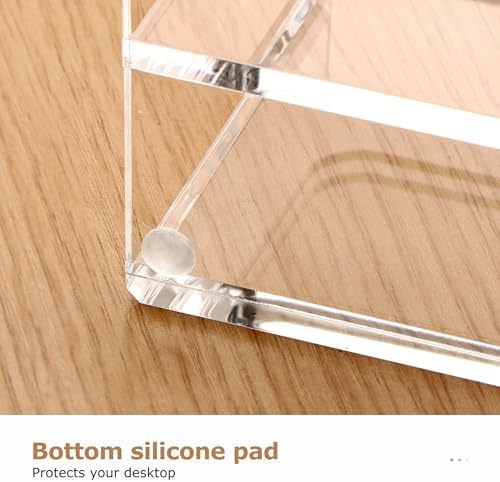 Acrylic Mail Sorter Desk Organizer with Pen Holder, 5 Compartments Clear
