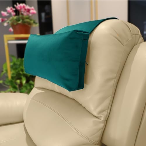 Velvet Recliner Headrest Pillow, Non-Slip Neck Support, Teal