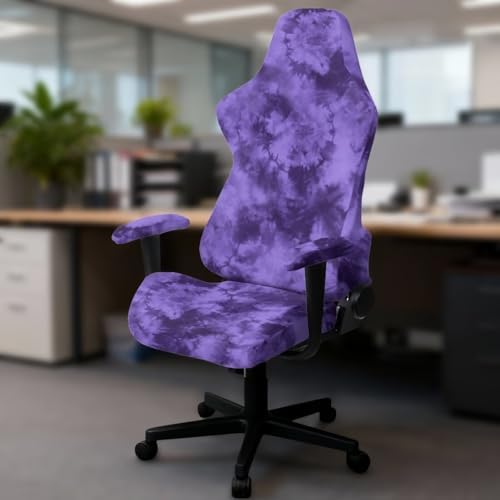Tie Dye Print Gaming Chair Cover with Armrest Covers Non Slip Anti Scratch Furniture Protector Stretchable Stain Resistant Gamer Chair Slipcover