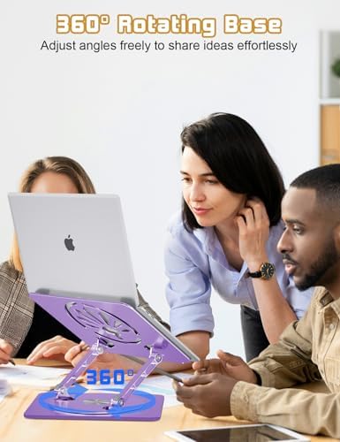 Adjustable Rotating Laptop Stand for Desk, Aluminum Riser,Purple