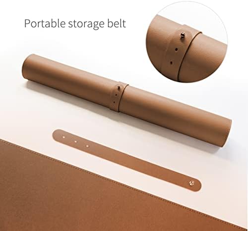 RENMTURE Dual-Sided Desk Pad, Natural Cork & PU Leather Large Mouse mats for Office and Home Work, Desk Protector Non-Slip, Waterproof, Easy Clean (Brown, 36"x17")