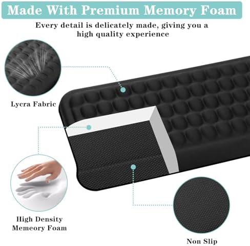 L-Shaped Desk Elbow Pad for Desk, 2-Piece Memory Foam Desk Edge Cushion