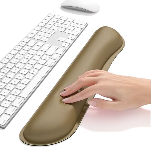 Dapesuom Enlarge Keyboard Wrist Rest, Cute Memory Foam Keyboard Wrist Cushion for Computer Desk Mats Support, Typing Pain Relief Ergonomic Mouse Pad Rests with Non-Slip Base for Gaming, Laptop, Brown