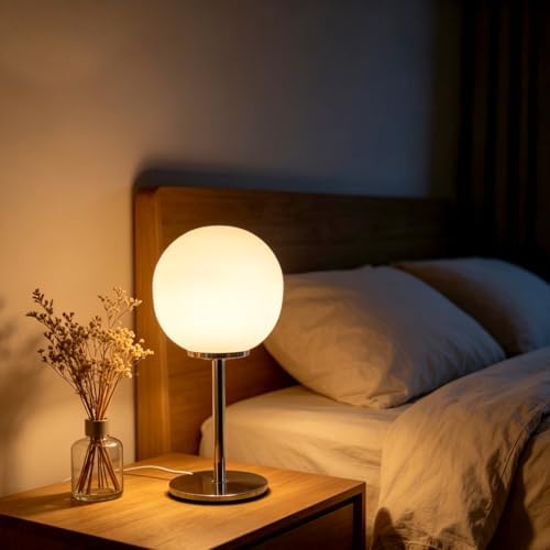 Bauhaus Globe LED Table Lamp, Bedside Lamp for Bedroom Decor