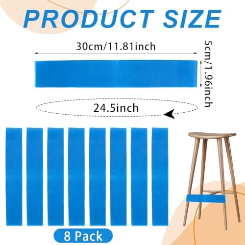 Chair Bands for Kids with Fidgety Feet, 8 Pack Desk Fidget Bands for Classroom, ADHD Tools for Kids Teacher Kindergarten Special Education Classroom Home Sensory ADHD ADD Autism Needs (Blue)