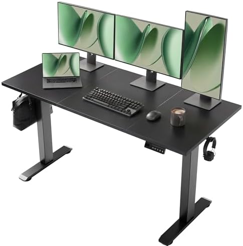 YDN Electric Standing Desk, 55x24 Inch, Black