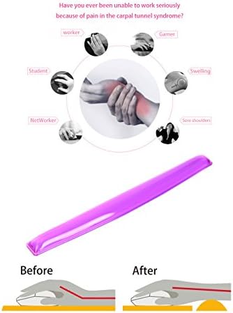Silicone Gel Keyboard Wrist Rest Set Plus - ABRONDA Keyboard & Mouse Wrist Support Pad Office, Computer, Laptop, Mac - Durable, Comfortable and Pain Relief- Purple Set