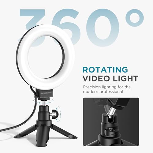 InnoGear 60 LED Ring Light with Stand for Computer Selfie Video Conference