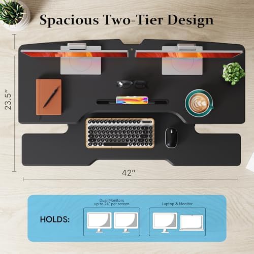 42" Standing Desk Converter, Quick Sit to Stand Desk Riser