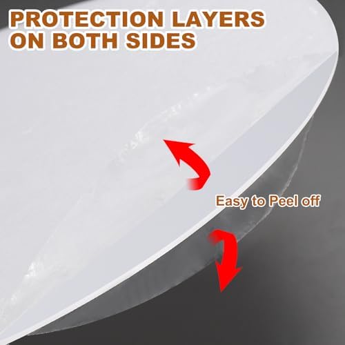 PATIKIL Lampshade Diffuser, 16.5" Diameter with 3/8" Center Hole Round Diffuser 2.7mm Thick for Drum Lampshades Pendants Light Fits 17-19" Openings, Translucent White