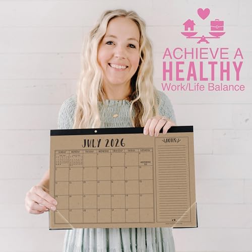 Large Desk Calendar 2026 - Desktop Calendar 2026-2027