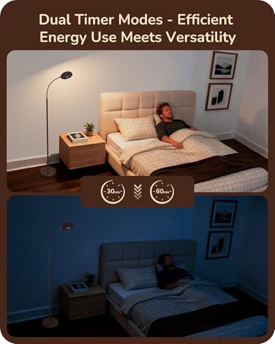EDISHINE Modern LED Floor Lamp 1300LM Floor Lamps for Living Room Brown
