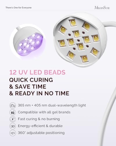 MelodySusie Gooseneck Cordless UV Nail Lamp P-ArtM2 Light for Nail Tips
