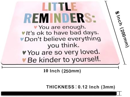 Pink Mouse Pads for Desk,Cute Little Reminders Unique Design Computer Mousepad with Non-Slip Rubber Base for Women,Desk Pad Mousepads Computer Mouse Pads Laptop Wireless Mouse