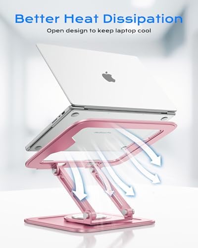 LOXP Adjustable Laptop Stand, Computer Stand with 360 Rotating Base