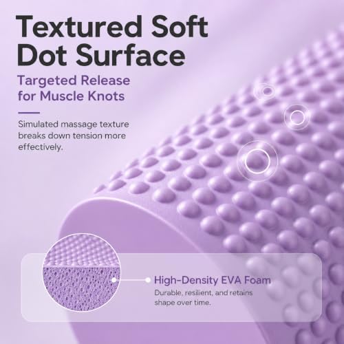 12 Inch EVA Soft Dot Foam Roller for Balance Exercise & Yoga，Pink：18in