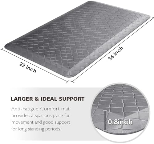 HappyTrends Kitchen Floor Mat - 4/5 Inch Thick Anti-Fatigue Kitchen Rug