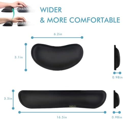 VAGAU Premium Keyboard Wrist Rest and Mouse Pad Wrist Support (2 Pack)