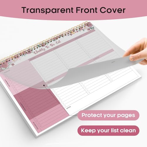 Taja Weekly To Do List Notepad, Undated Weekly Planner Pad, 8.5" x 11"