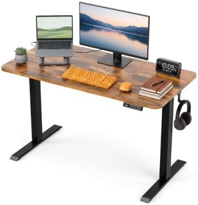 Standing Desk, 48 × 24 Inches Electric Height Adjustable, Home Office
