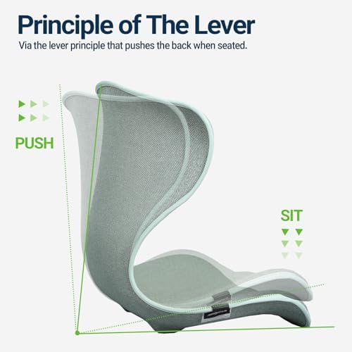 Season Guard Ergonomic Chair Seat Cushion Back Support, Posture Correction Lumbar Support Pillow, Lower Back Pain Relief for Car Driving, Office Chair, Green